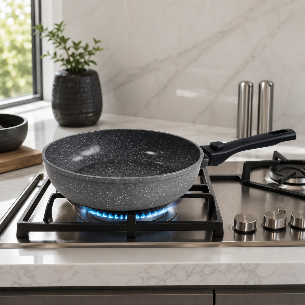 Padella ceramica antiaderente 24 cm con manico removibile - Pietra Viva GMD