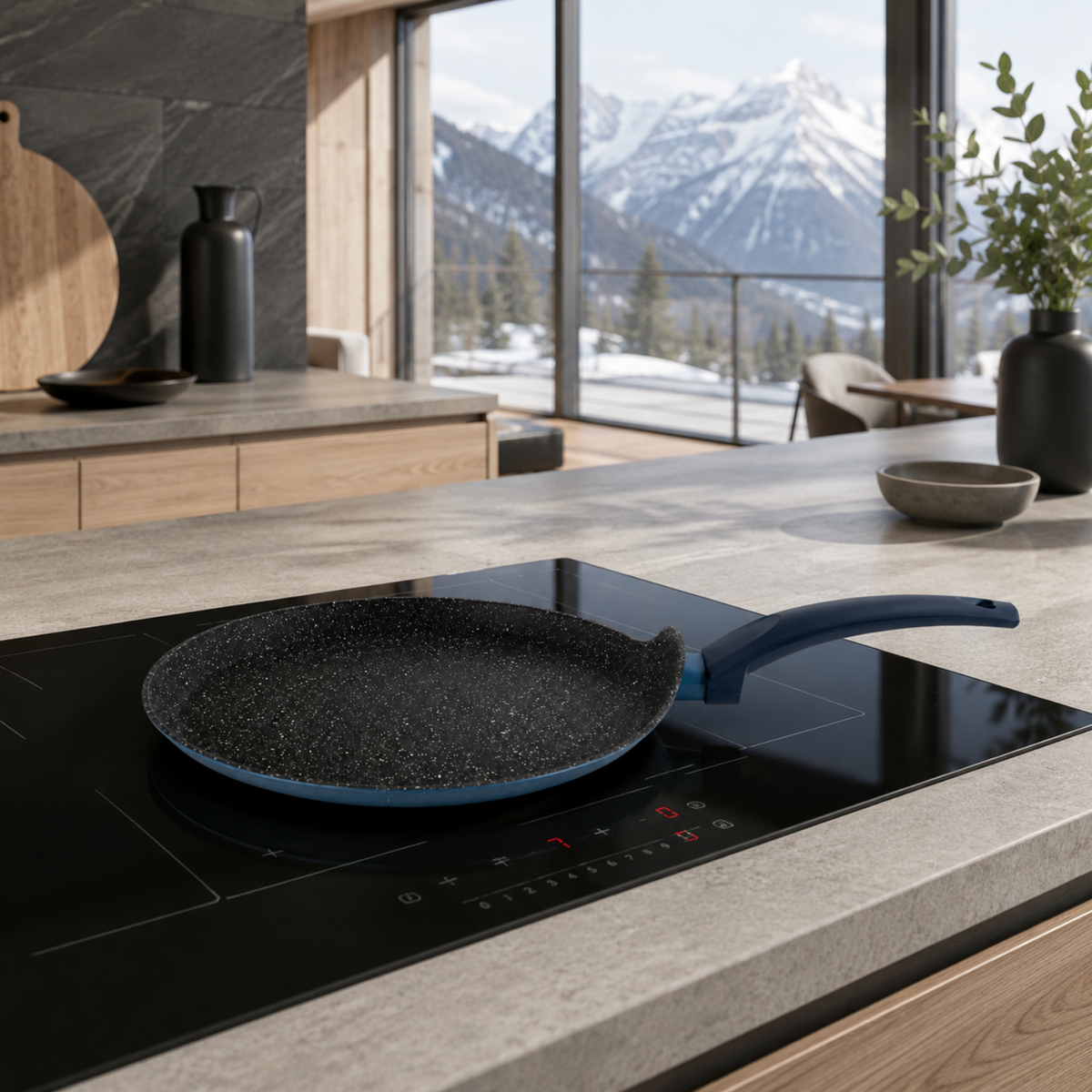 Crepiera antiaderente 26 cm in alluminio forgiato effetto pietra - Gaia Deluxe GMD