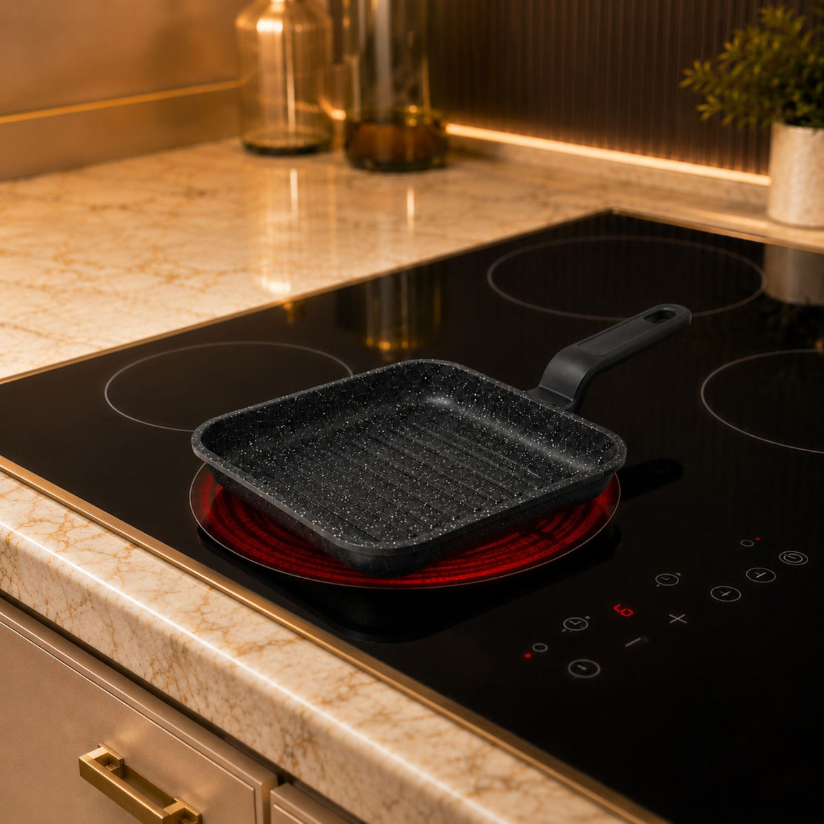 Bistecchiera grill 14 cm pressofusa per induzione - Piccolini GMD