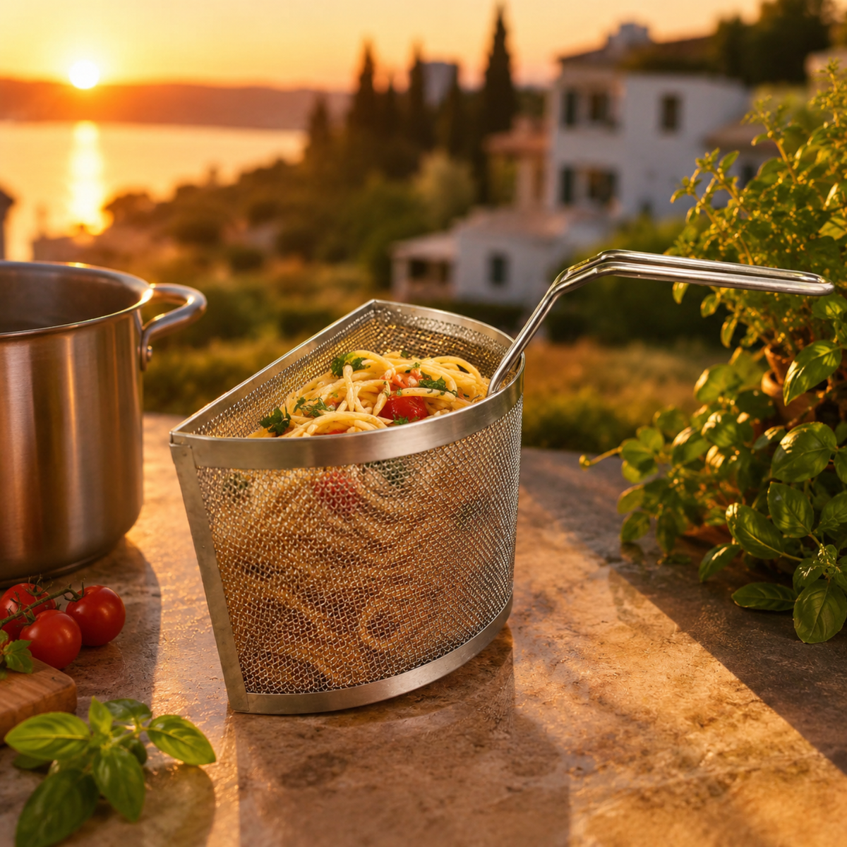 Spicchio bollipasta 22 cm in acciaio inox 18/10 per cuocere la pasta - GMD - GMD