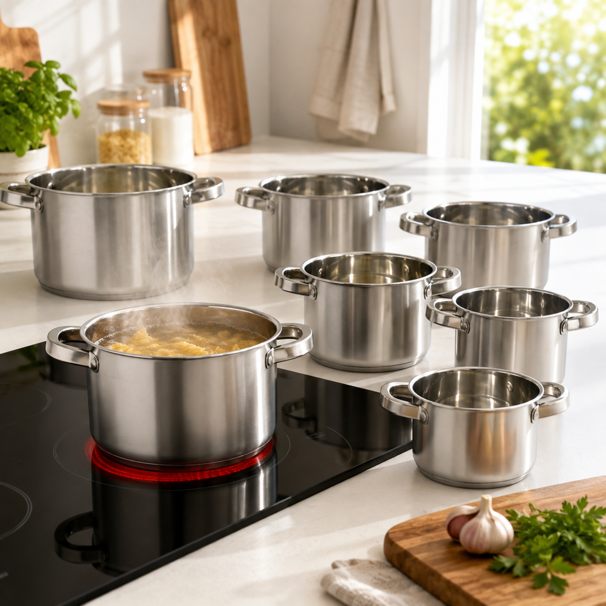 Set 5 casseruole in acciaio inox 18/10 da 12 a 20 cm - Divinox GMD