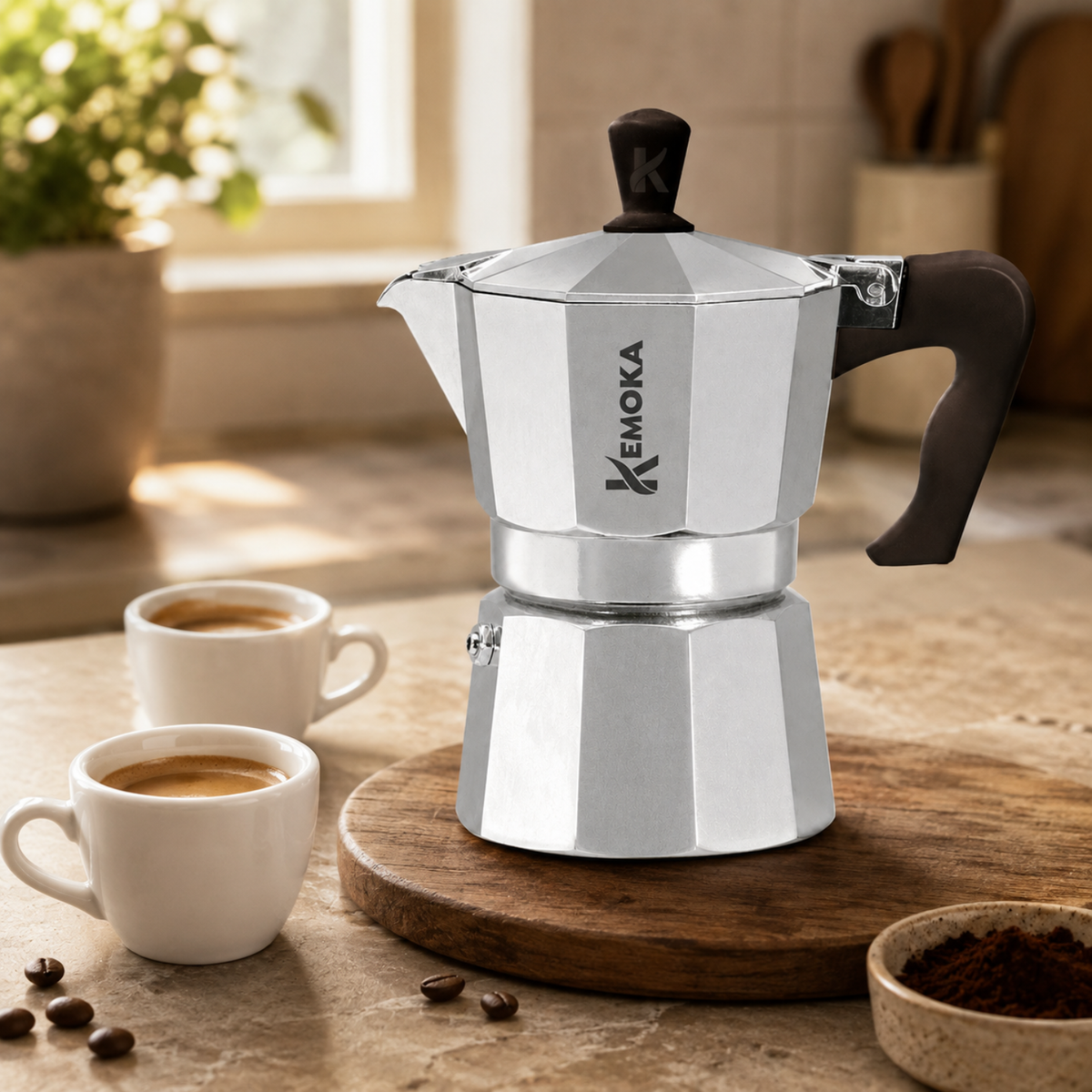 Caffettiera moka 6 tazze in alluminio alimentare - Kemoka GMD