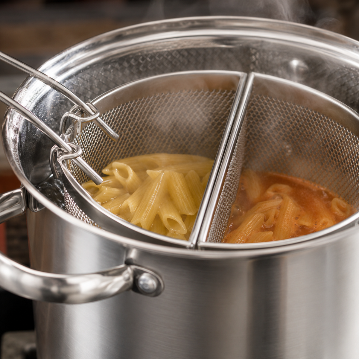 Pentola cuocipasta 22 cm con 2 spicchi in acciaio inox 18/10 - Divinox GMD