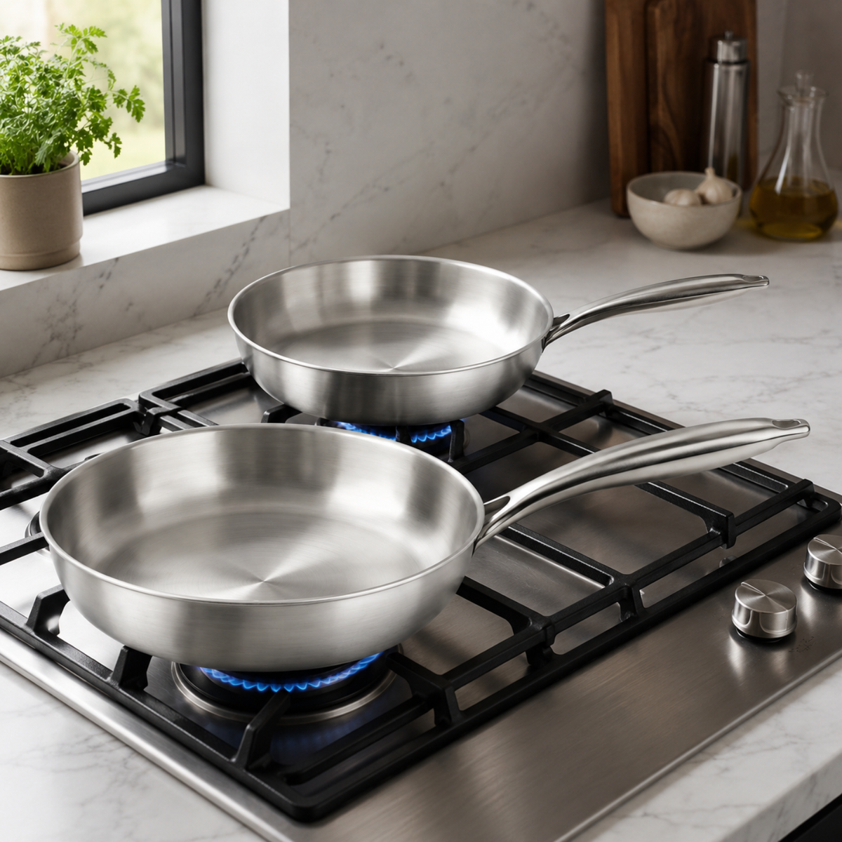 Set casseruole con coperchio in acciaio inox 18/10 - Divinox GMD