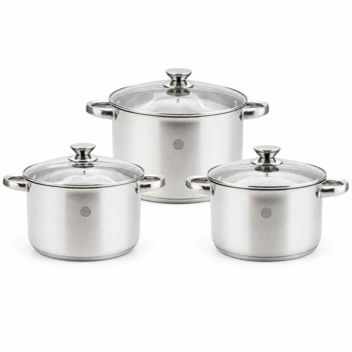 Set casseruole con coperchio in acciaio inox 18/10 - Divinox GMD