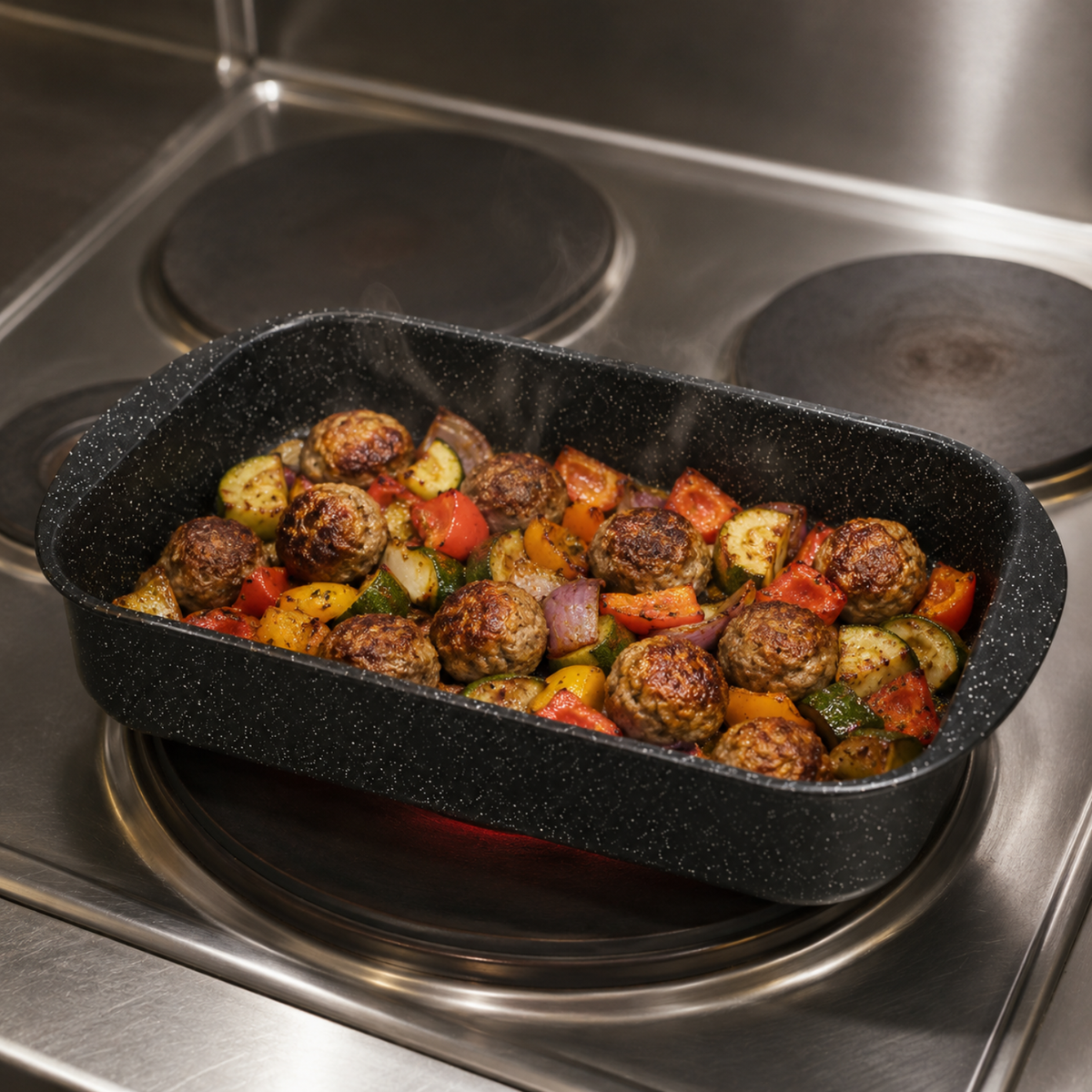 Lasagnera antiaderente 35x25 cm in alluminio pressato - Pietra Lavica GMD