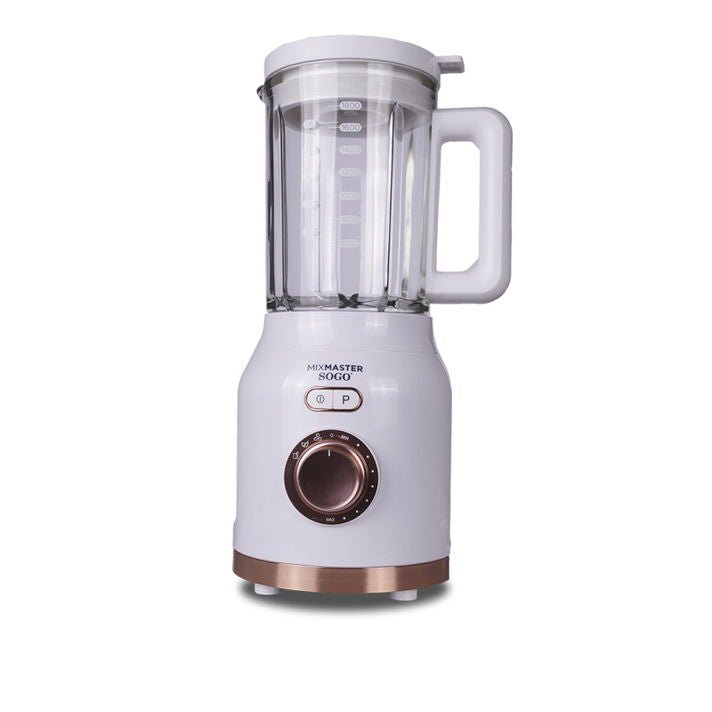 Frullatore retro con caraffa in vetro 1,5 L 500 W 2 velocità e funzione impulsi beige Sogo
