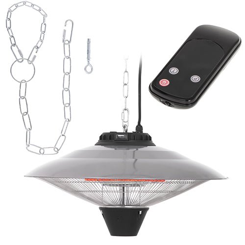 Gerlach Riscaldatore Elettrico da Soffitto 2100W IP24 – Per Esterno, Telecomando, Timer