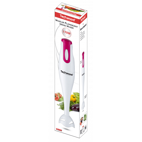 Techwood Frullatore a Immersione 170W 2 Velocità – Lame in Acciaio Inox, Leggero
