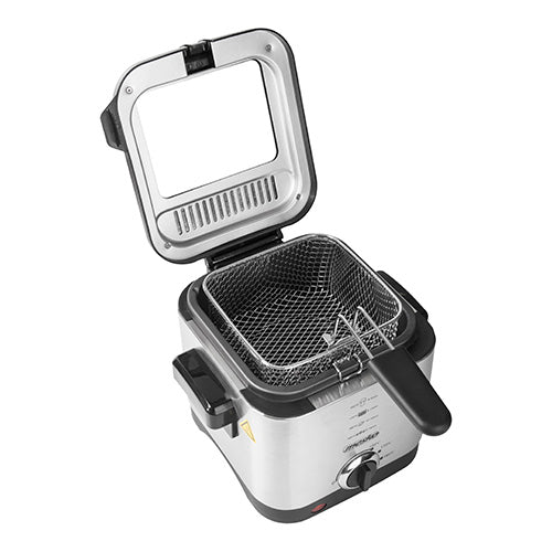 Mesko Friggitrice Elettrica 1,5L 900W in Acciaio Inox – Termostato Regolabile, Sicura