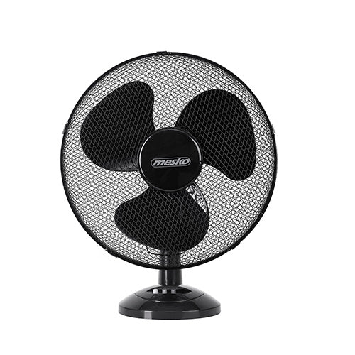 Mesko Ventilatore da Tavolo Oscillante 23 cm 2 Velocità – Silenzioso, Compatto, Nero