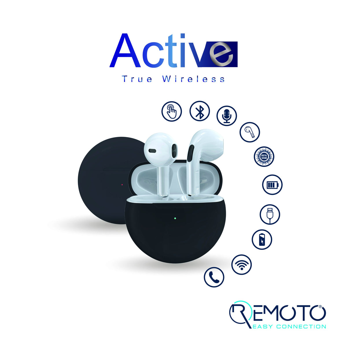 Auricolari wireless REMOTO Active colore nero