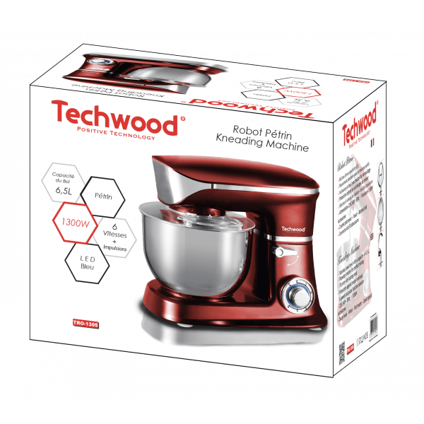 Impastatrice Planetaria 1300W – Ciotola Inox da 6,5L TECHWOOD