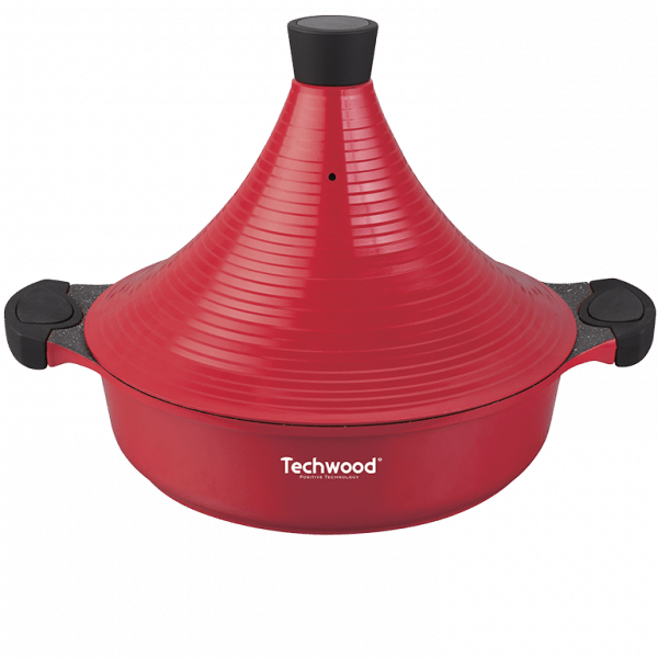Techwood Tajine 4 Litri 28 cm in Alluminio – Coperchio Conico in Porcellana, Per Induzione, TAJ-246