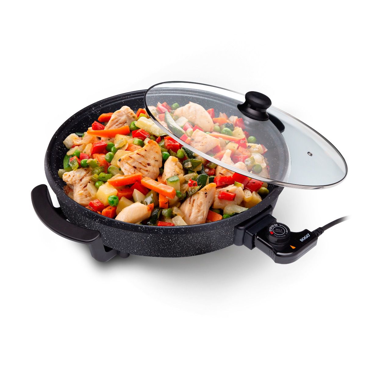 Pentola Elettrica da 42cm con Coperchio in Vetro - SAMULAND
