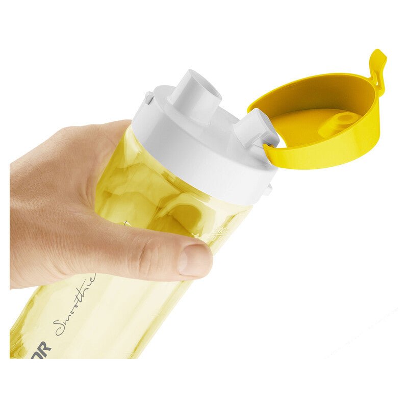 Mini Frullatore Smoothie con 2 Bottiglie Tritan da Viaggio e Lame in Acciaio Inox Sencor Giallo