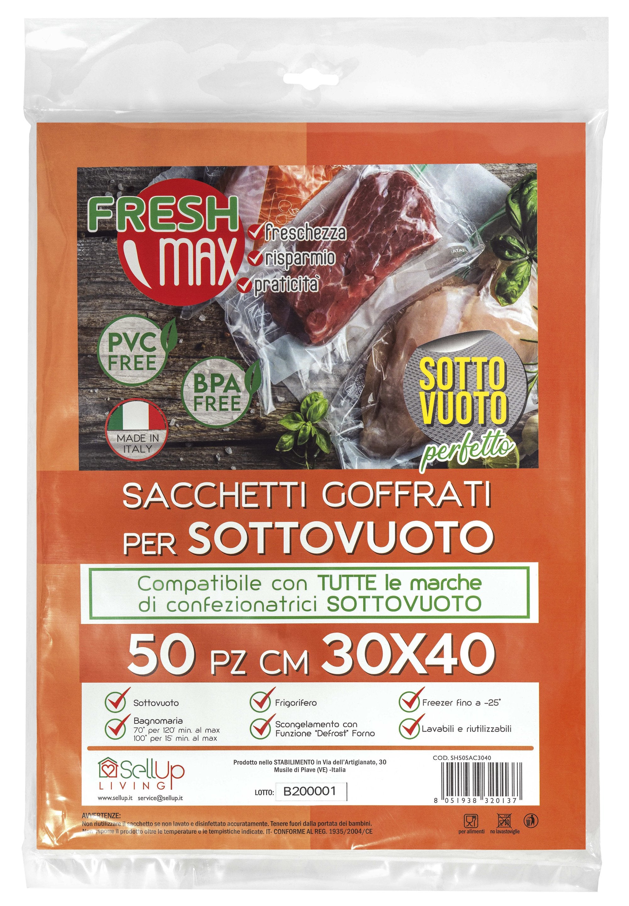 Sacchetti Sottovuoto Alimentari 30x40 cm 50 sacchetti