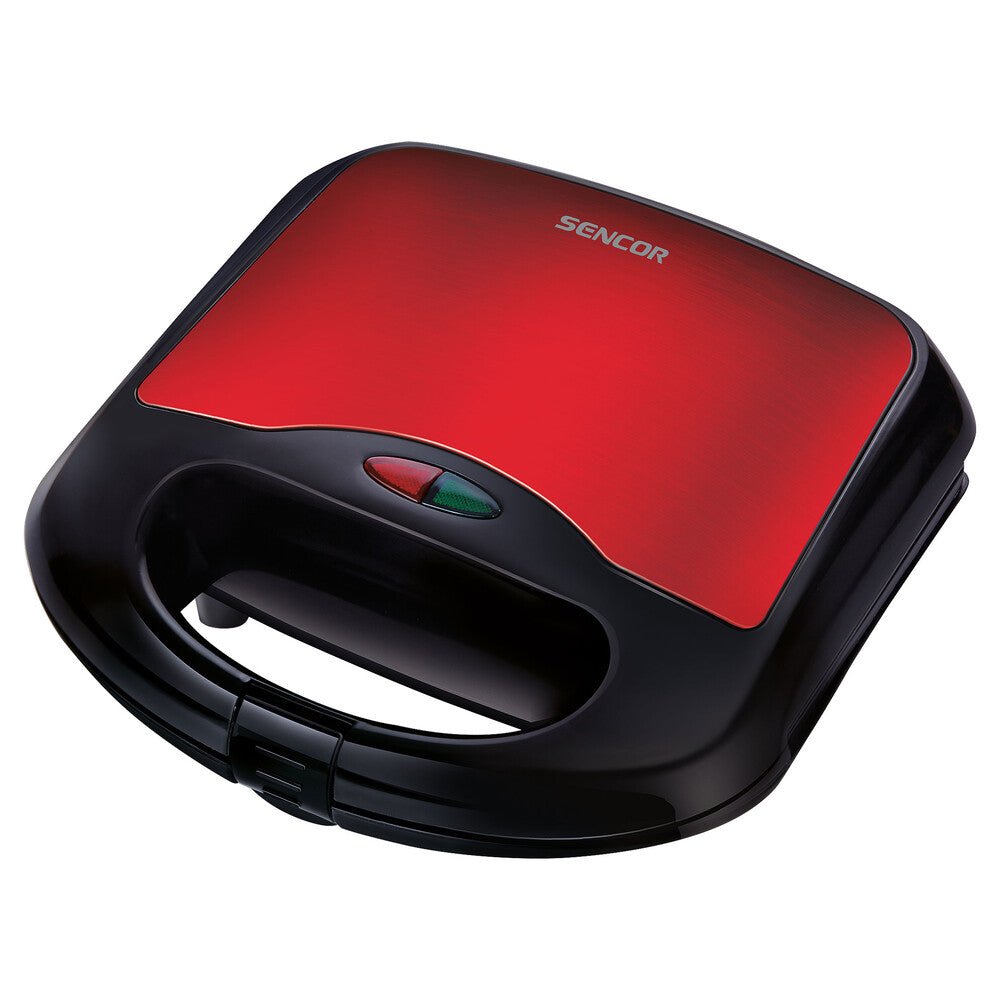 Tostiera per Sandwich 2 Toast 700 W Antiaderente in Acciaio Inox Sencor Rossa