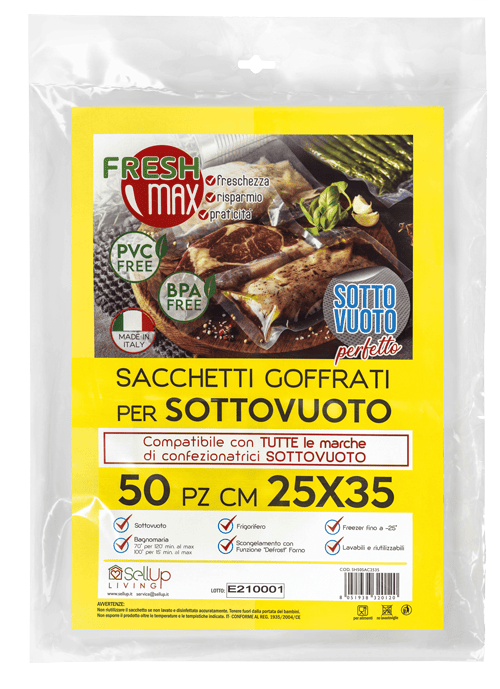 Sacchetti Sottovuoto Alimentari 25x35 cm 50 sacchetti