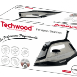 Techwood Ferro da Stiro a Vapore 2200W – Piastra Ceramica Anticalcare, Autopulente, Colpo di Vapore