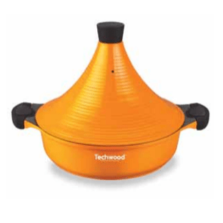 Techwood Tajine 28 cm in Alluminio Antiaderente per Induzione – Coperchio Conico, Fondo Inox