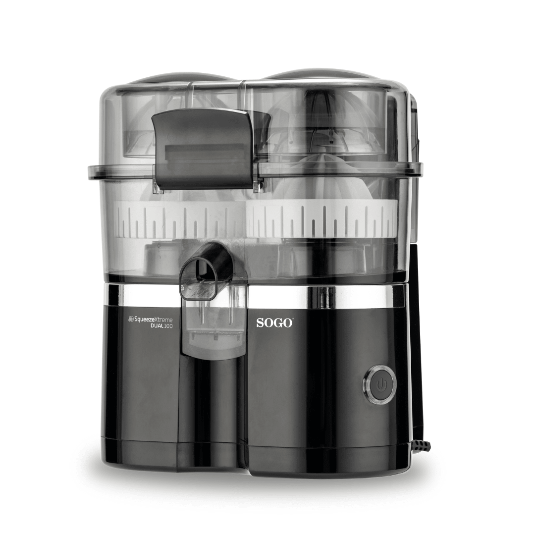 Spremiagrumi Doppio SOGO con Taglia Arance Integrato 120 RPM Coni Filtro Senza Polpa