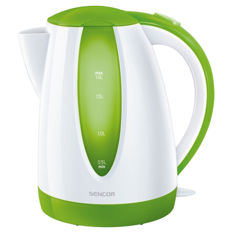 Bollitore Elettrico 1,8 L 2000 W con Filtro Anticalcare e Base 360° Sencor Bianco Verde