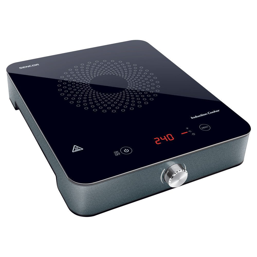 Piastra a Induzione Singola Portatile 1800 W in Vetroceramica con Timer Sencor Argento