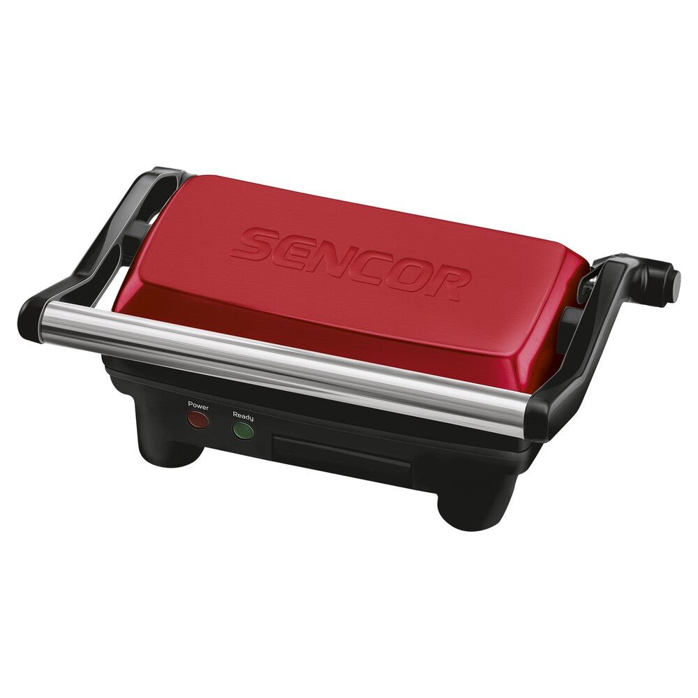 Bistecchiera Elettrica Antiaderente 1000 W Apribile a 180° Sencor Rossa