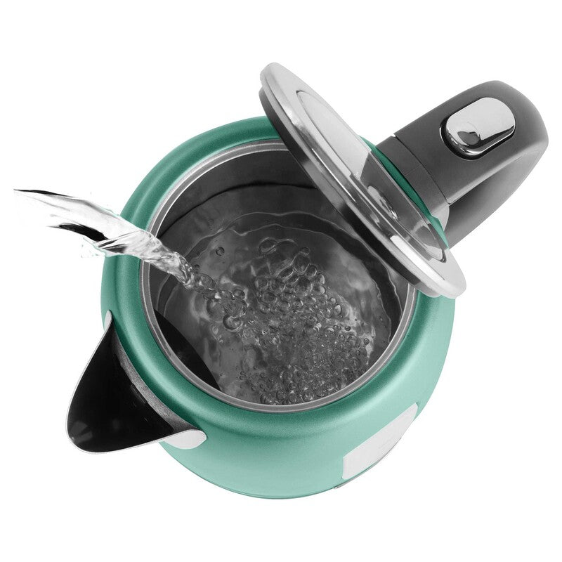 Bollitore elettrico 1,7 L 2150W  acciaio inox verde metallico con filtro anticalcare removibile e indicatore acqua Sencor
