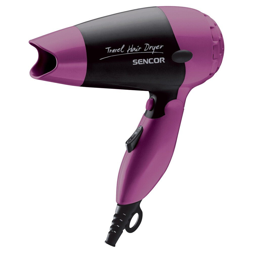 Asciugacapelli da Viaggio Pieghevole 850 W con Colpo d'Aria Fredda Sencor Nero rosa