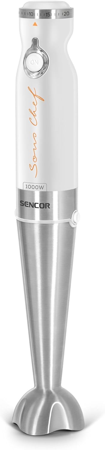 Frullatore a Immersione 1000 W con Tritatutto Frusta e Piede in Acciaio Inox Sencor