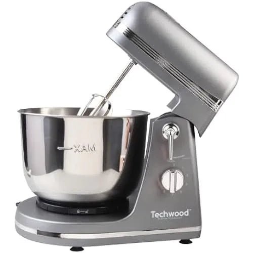 Techwood Impastatrice Planetaria 300W – Ciotola Inox 3,5L, 6 Velocità, Ganci Impastatori