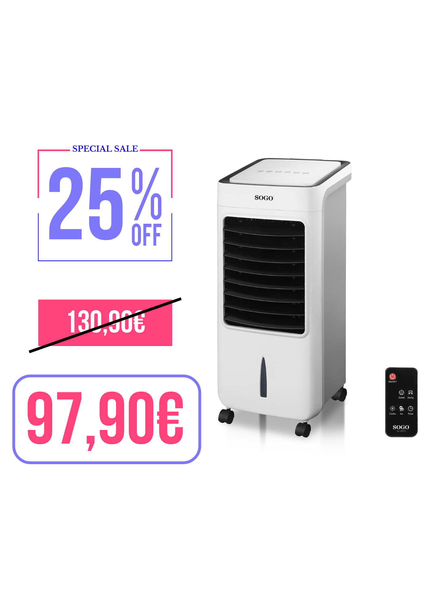 CONDIZIONATORE D'ARIA SOGO PORTATILE - 80W