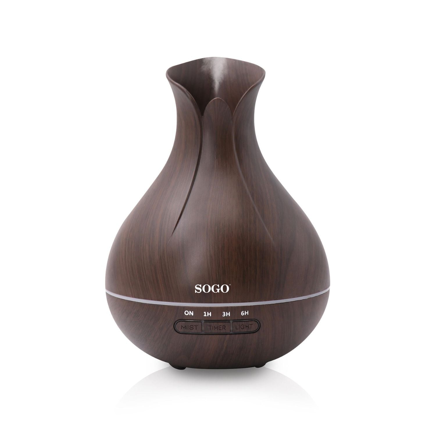 Diffusore di Aromi a Ultrasuoni e Umidificatore 400 ml con Timer 7 Luci LED Effetto Legno SOGO
