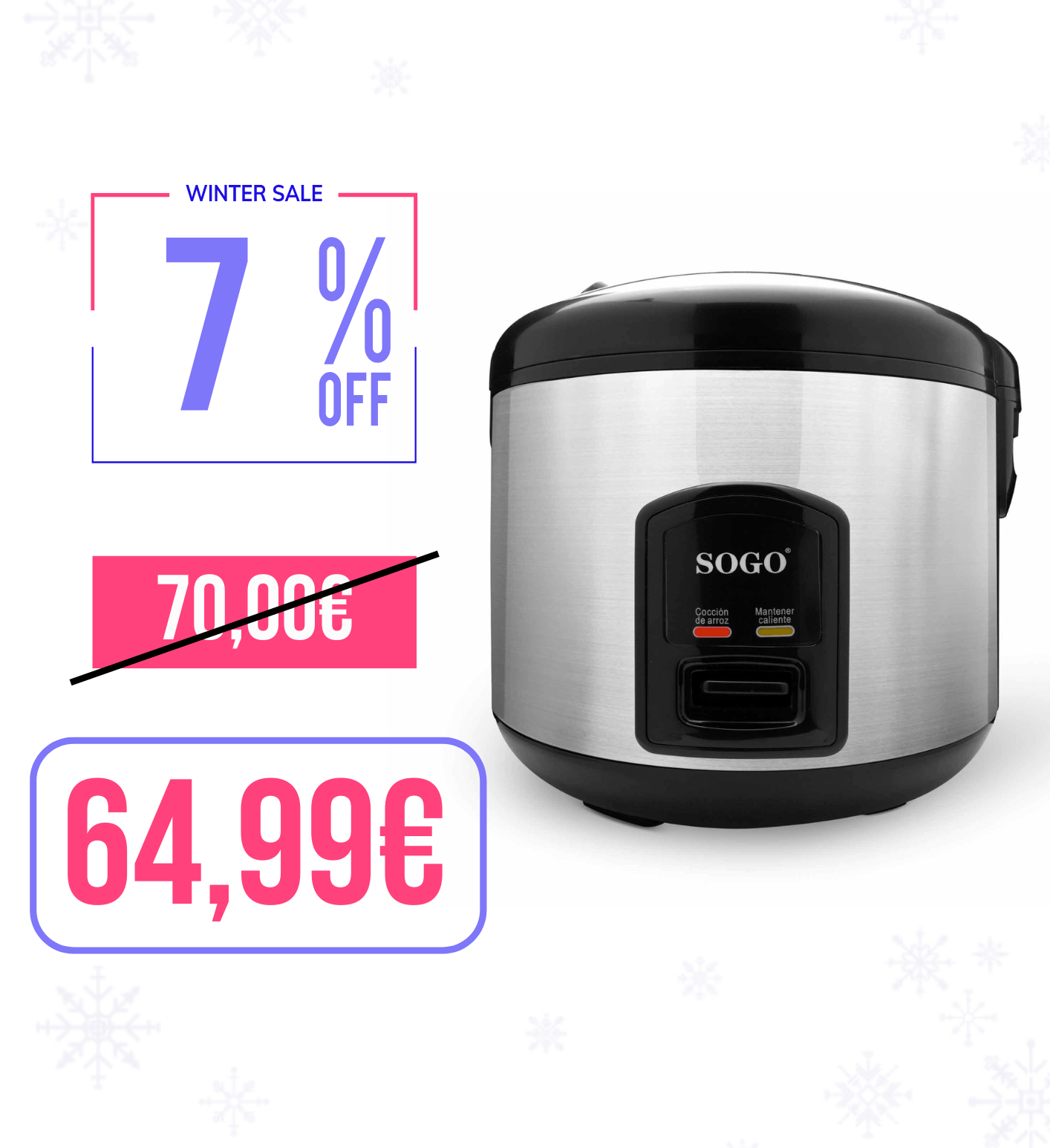 Cuociriso in Acciaio Inox - 1,8L 650 W