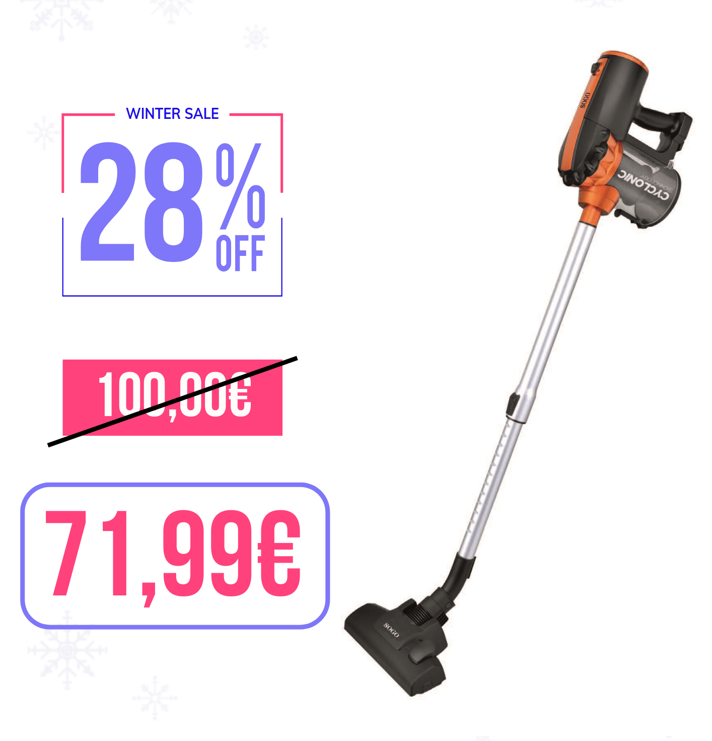 Aspirapolvere 2in1 Sogo portatile senza sacco ciclonico per uso verticale HEPA 600W