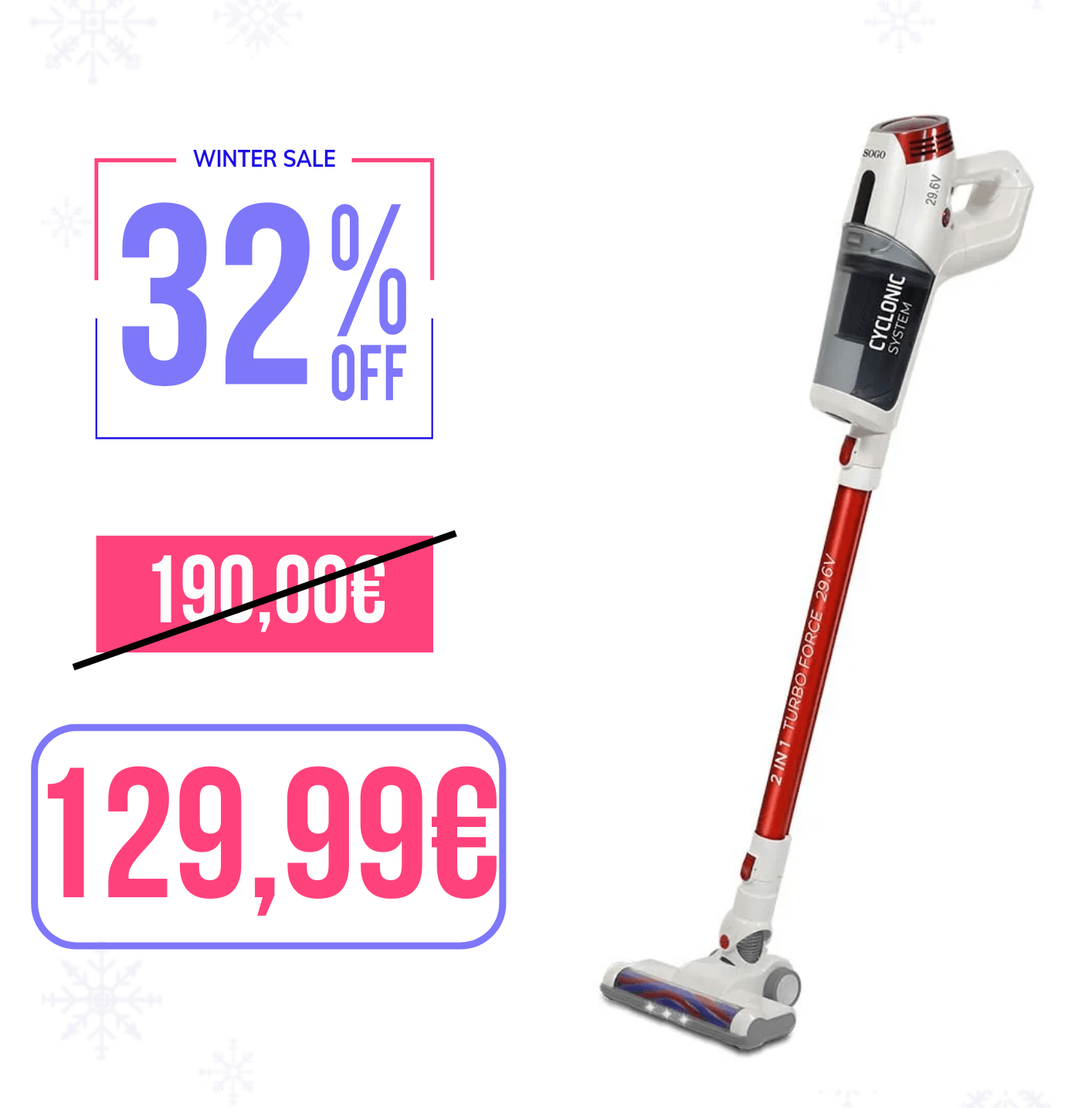 Aspirapolvere 2in1 ricaricabile/ uso verticale e a mano/ HEPA / Sogo sistema ciclonico senza sacco