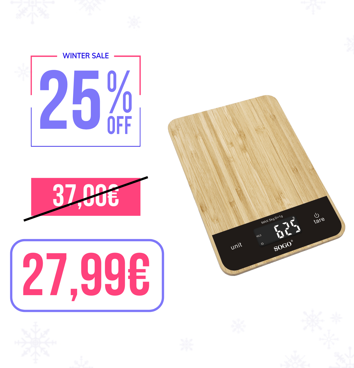 Bilancia Elettronica da Cucina in Bamboo
