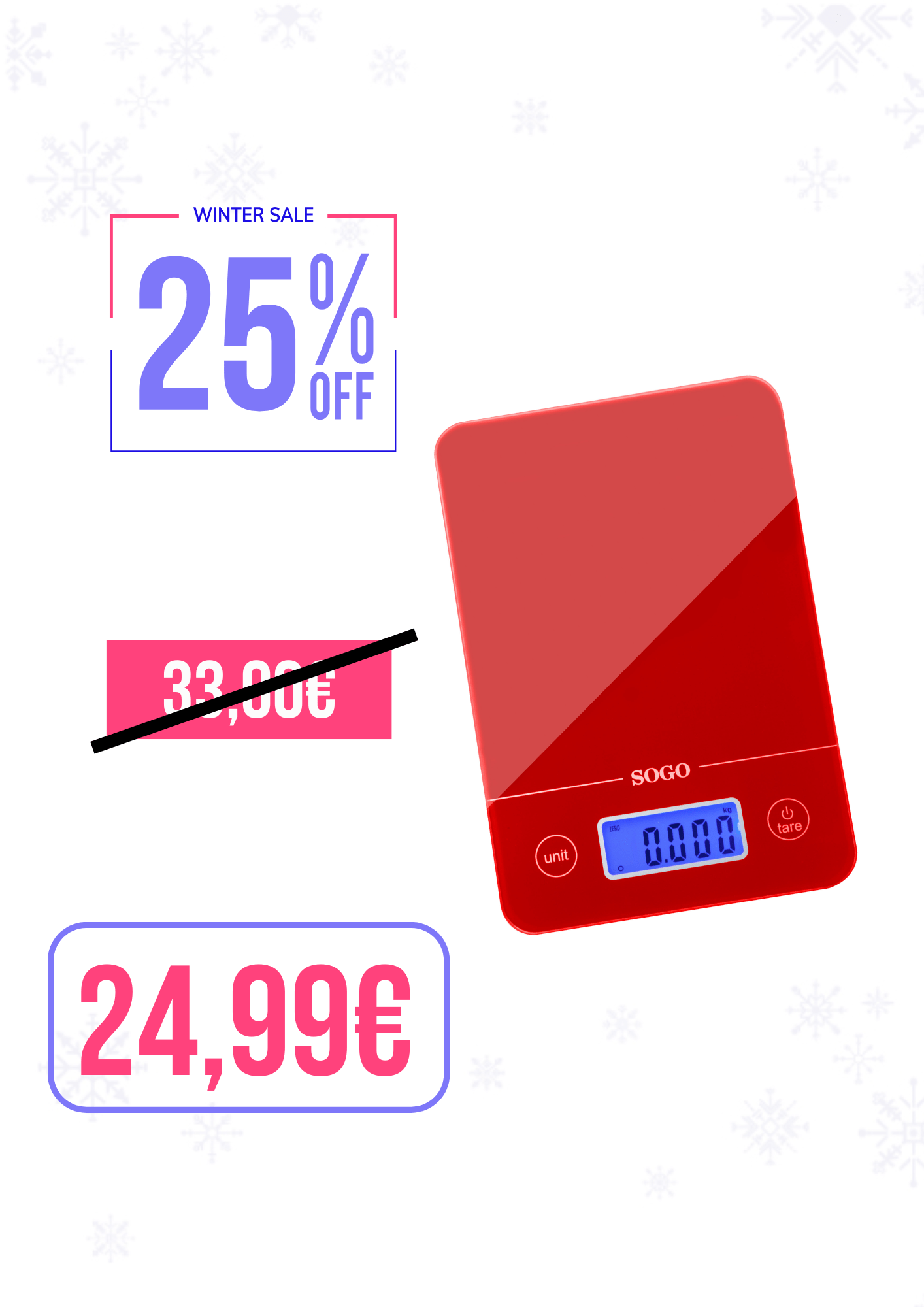 Bilancia Elettronica da Cucina Rossa