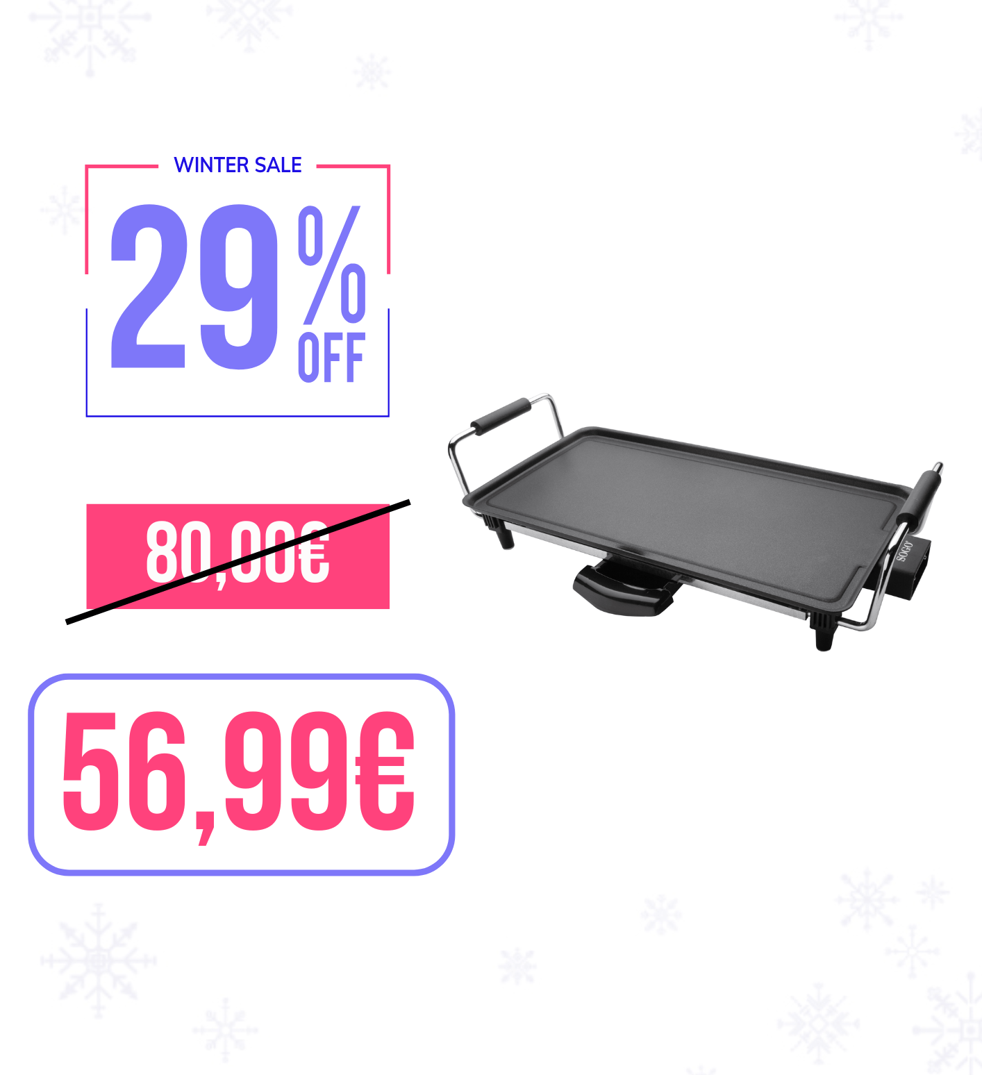 Griglia da tavolo elettrico Sogo piastra 2000W 44*23cm