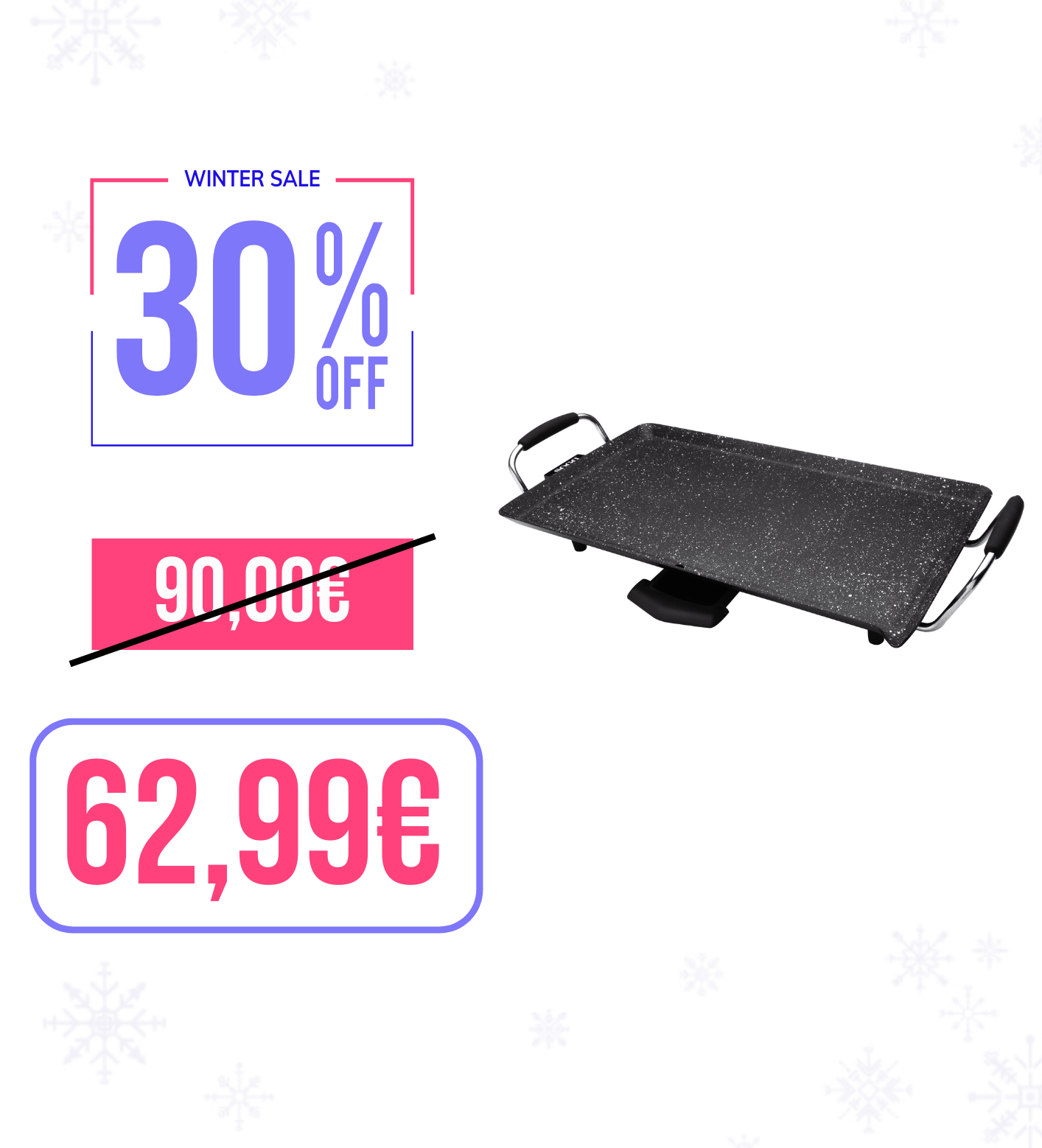 Grill elettrico da tavolo con rivestimento in marmo Sogo 46*26cm 2000W