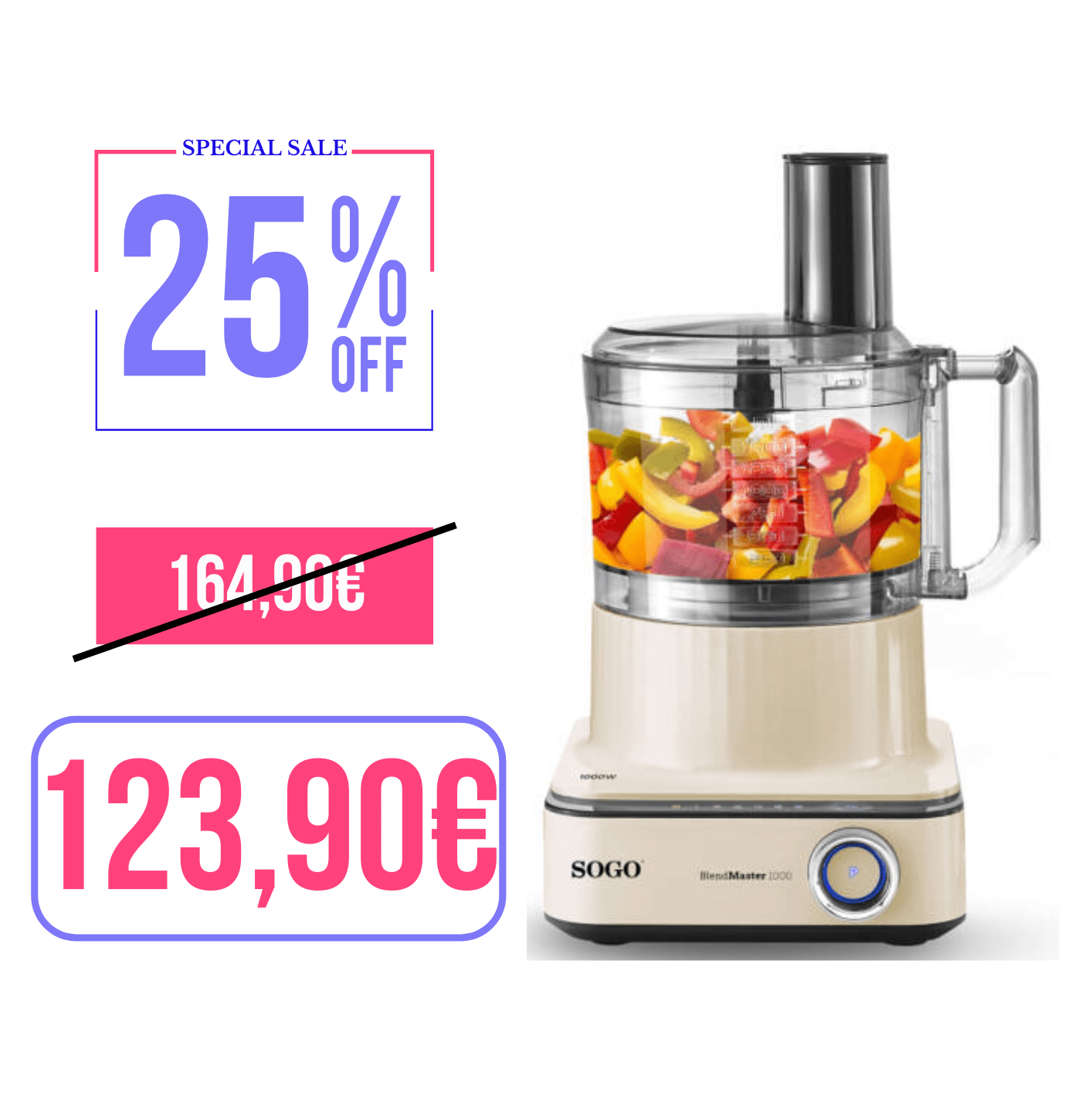 ROBOT DA CUCINA TRITATUTTO CON 10 ACCESSORI