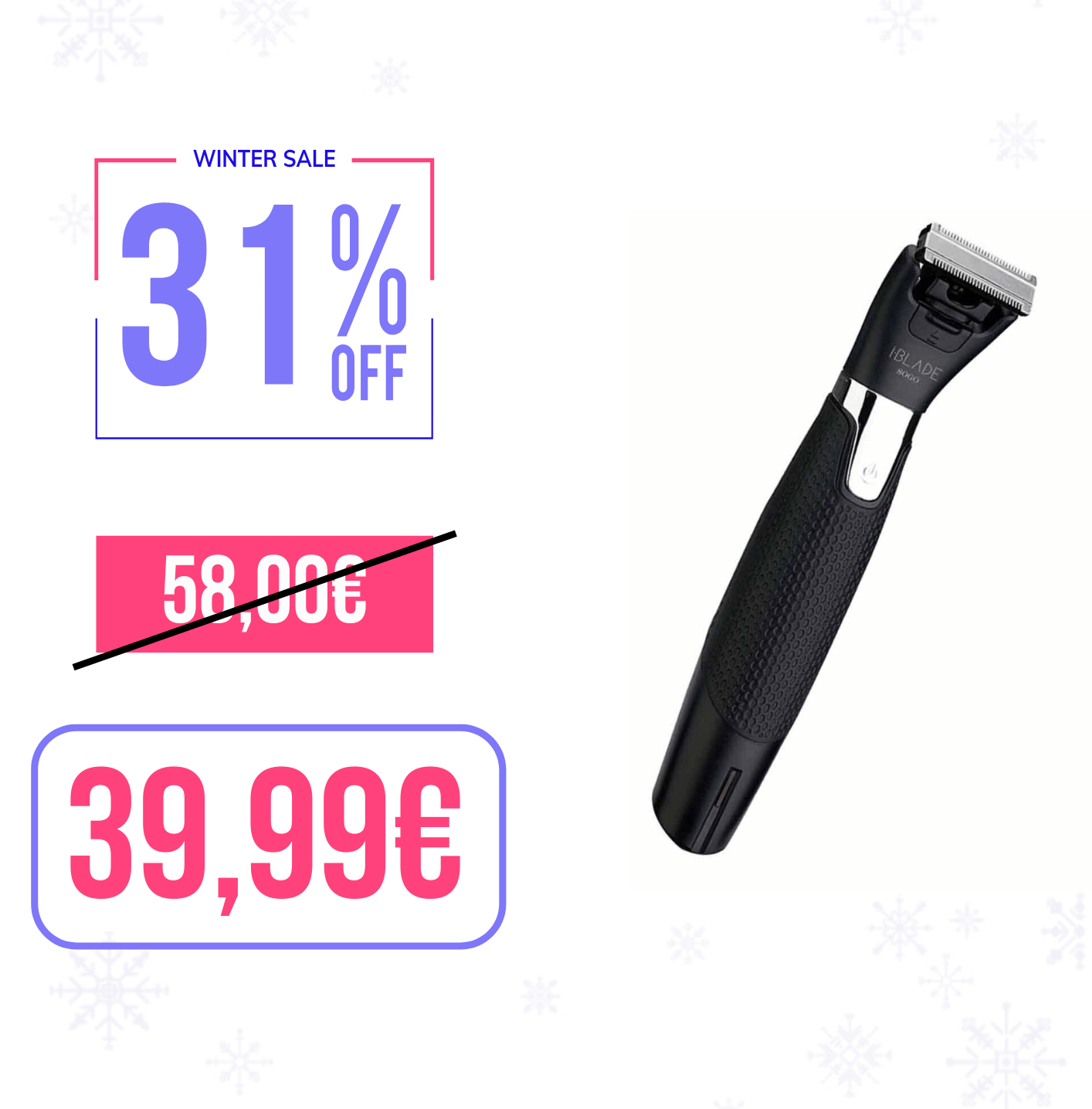 Rasoio elettrico ricaricabile, impermeabile, da 0.5 a 10 mm Sogo