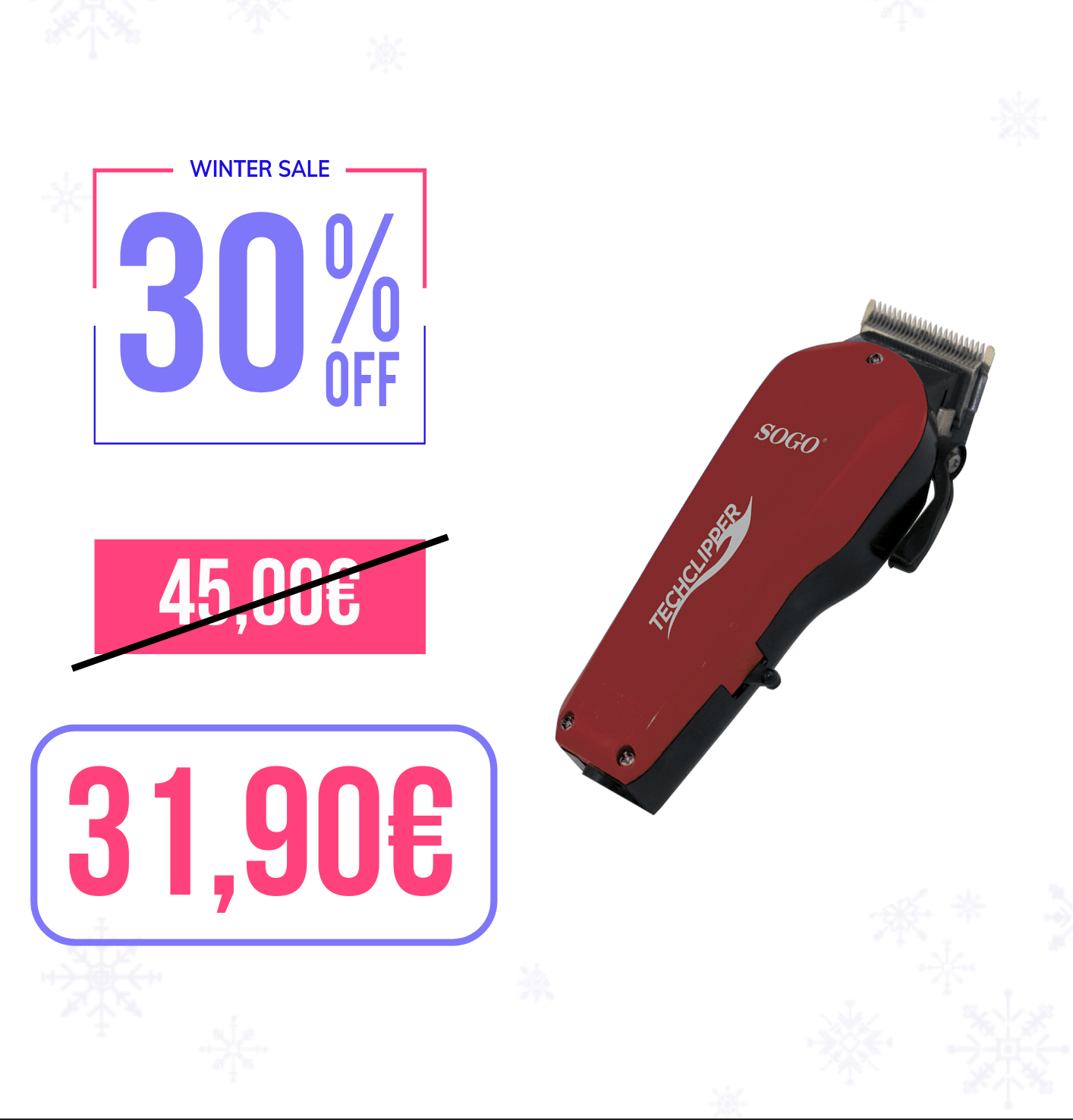 Tagliacapelli Sogo 12W regolabile rosso
