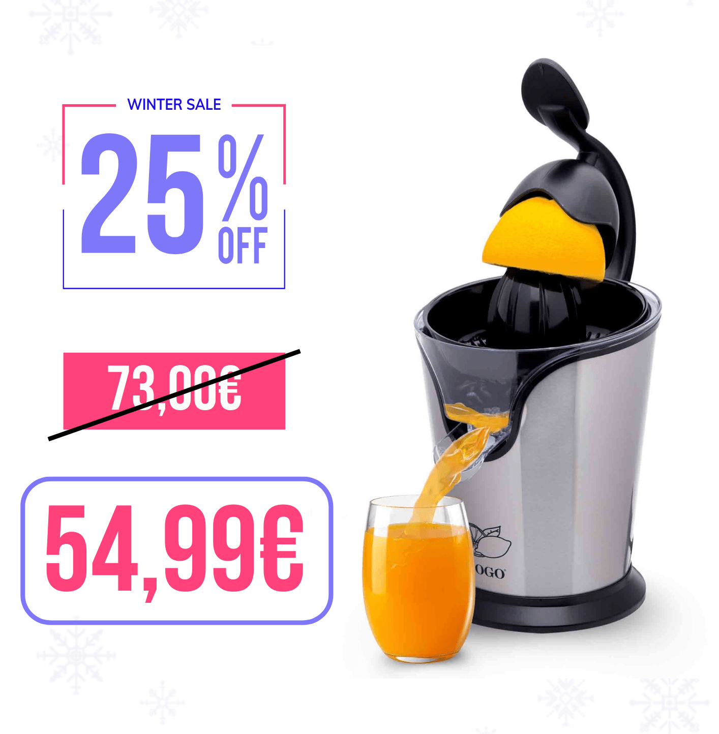 Spremiagrumi Elettrico a Leva 100W 0,6L