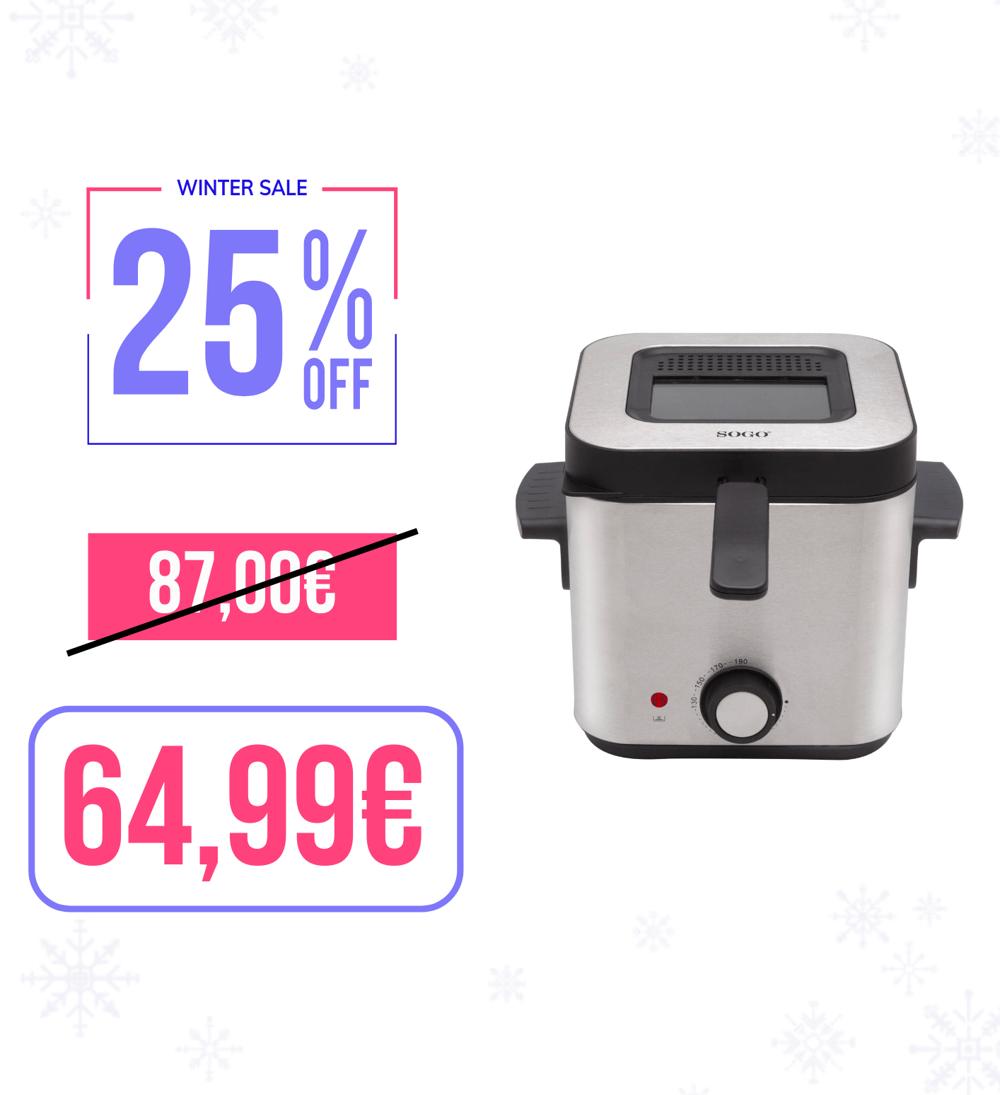 Friggitrice ad OLIO in Acciaio Inox da 1.5L - 900W