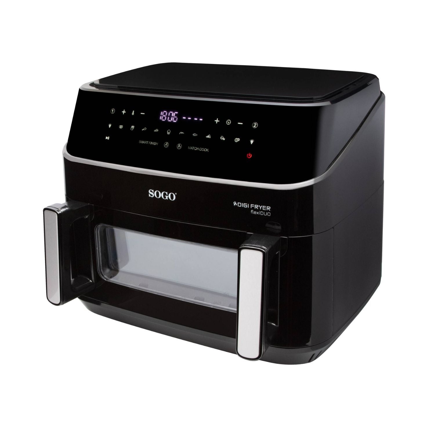 Friggitrice ad aria 10,5 L 2600W doppia zona con pannello touch LED 10 programmi e finestra Sogo