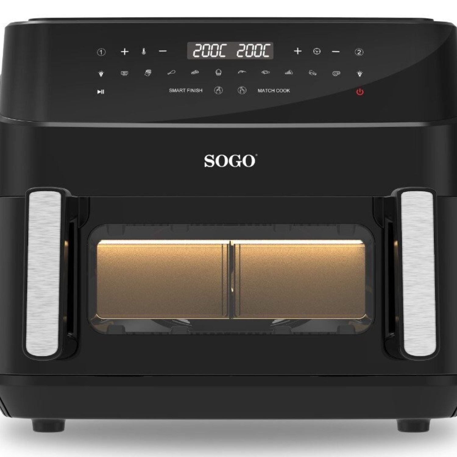 Friggitrice ad aria 10,5 L 2600W doppia zona con pannello touch LED 10 programmi e finestra Sogo