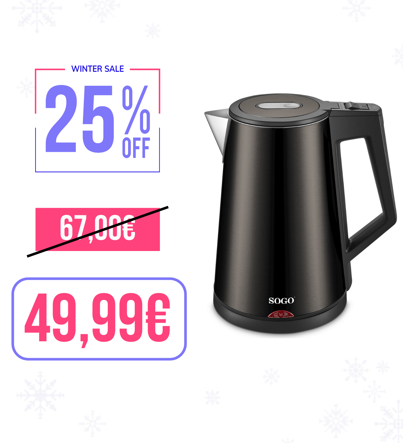 Bollitore Senza Fili da 1,7L